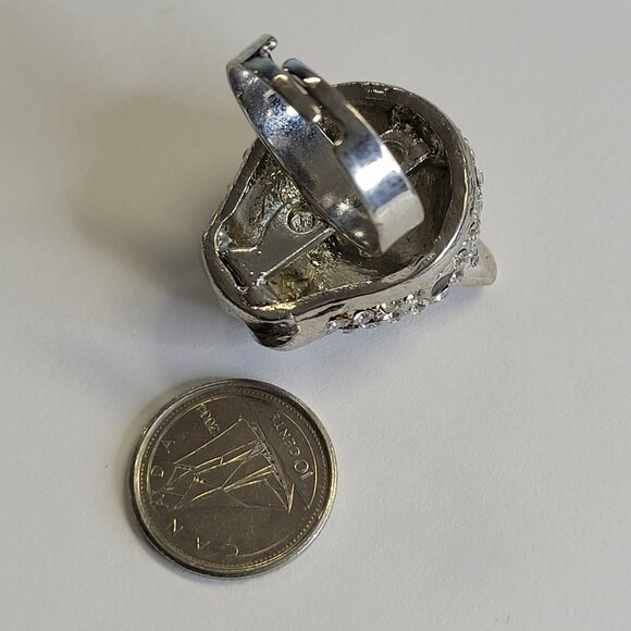 Crystal Leopard Face Adjustable Ring - Picture 3 of 9